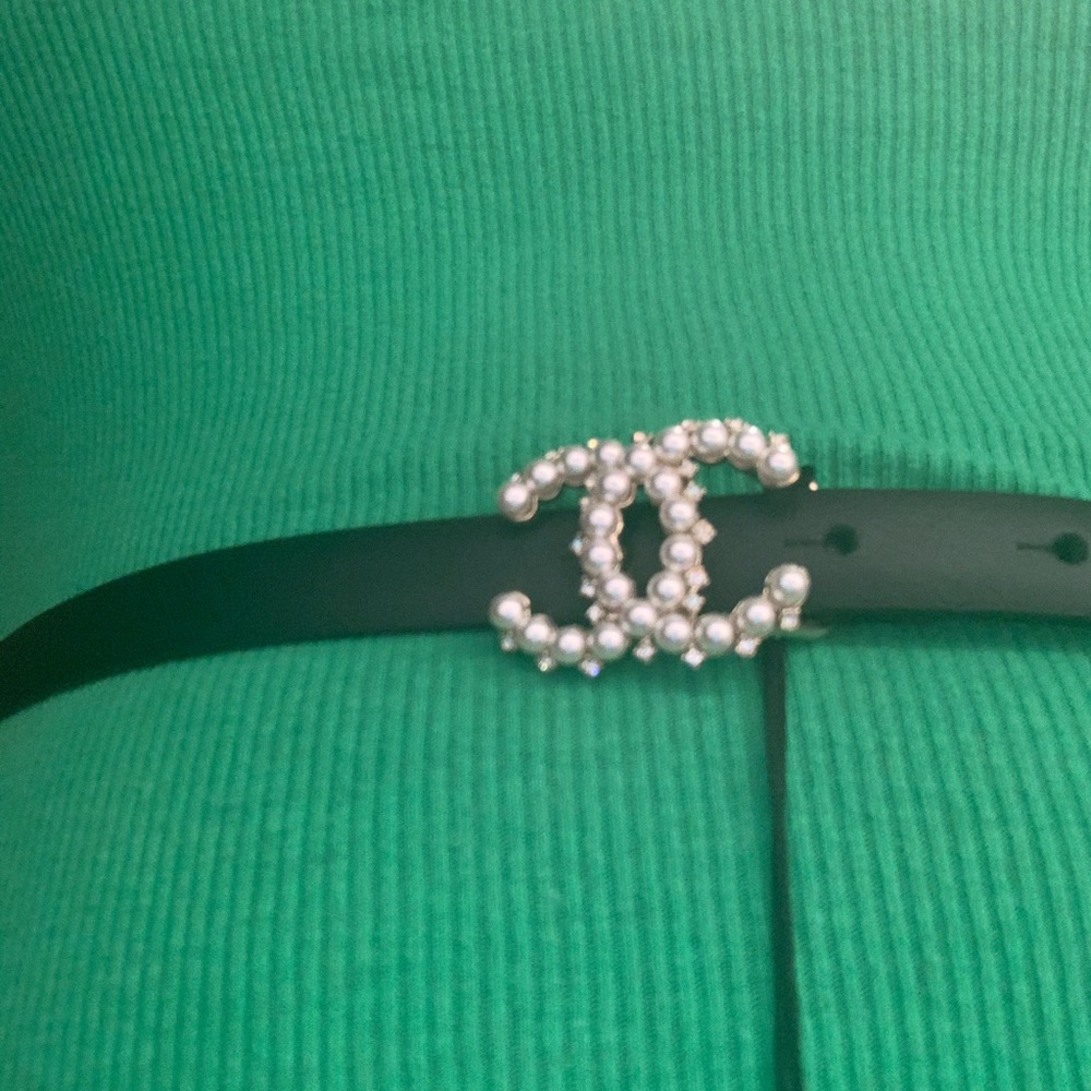 SOLD Chanel Black Pearly White & Crystal Belt - Picture 11 of 11